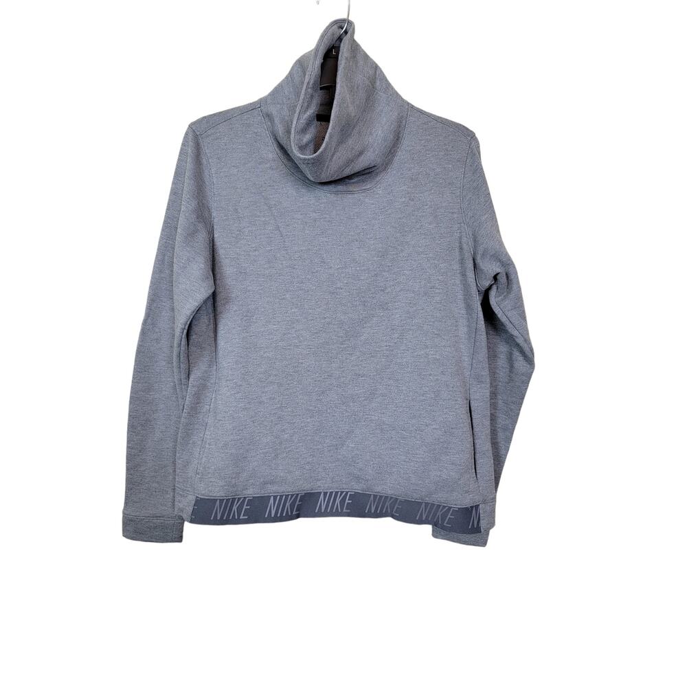 Nike Dri-Fit Athletic Pullover Sweatshirt Women's Medium Gray Funnel Neck